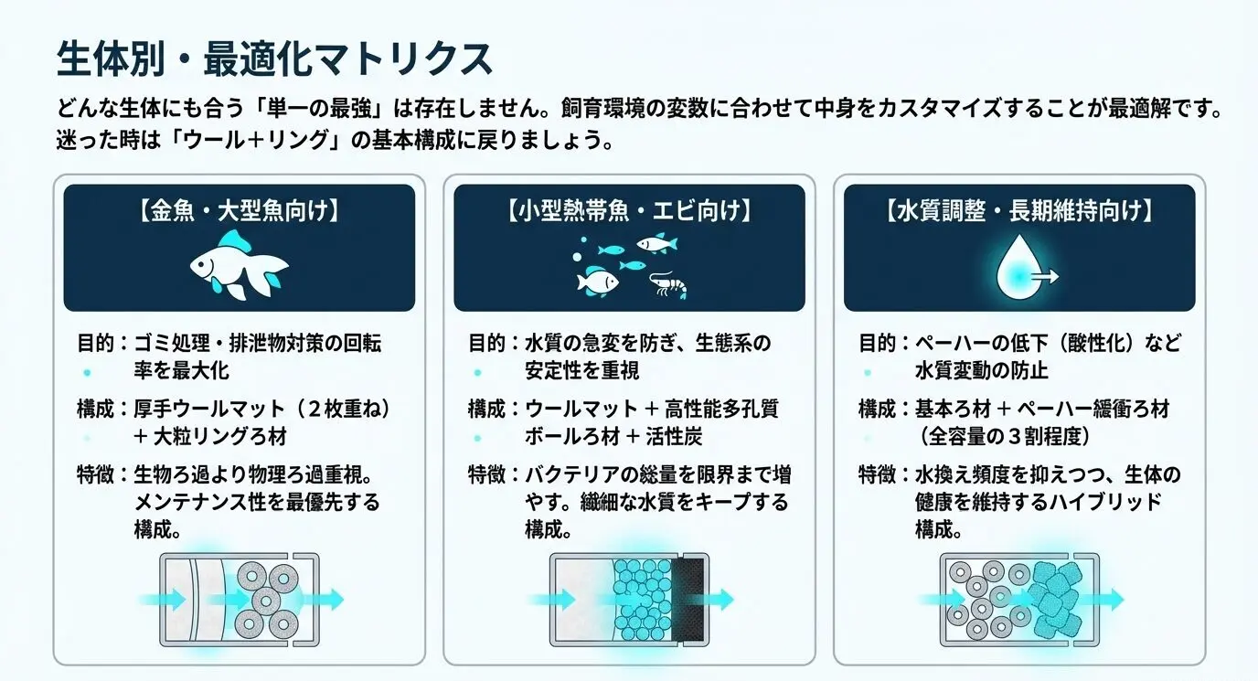 上部フィルターのろ材で最強の濾過を実現！失敗しない構成と順番 | THE