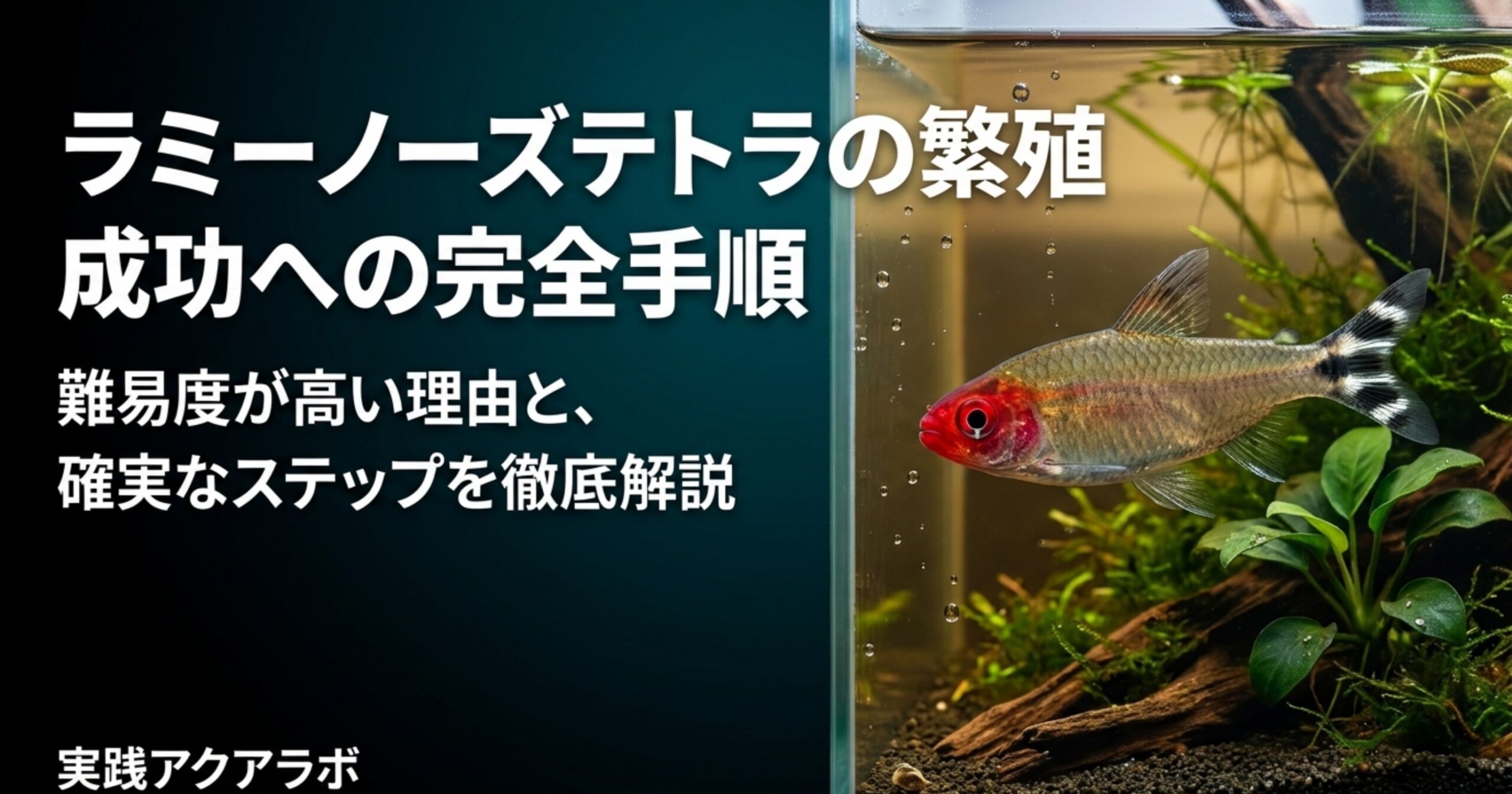ラミーノーズテトラの繁殖方法を解説する記事のタイトルスライド