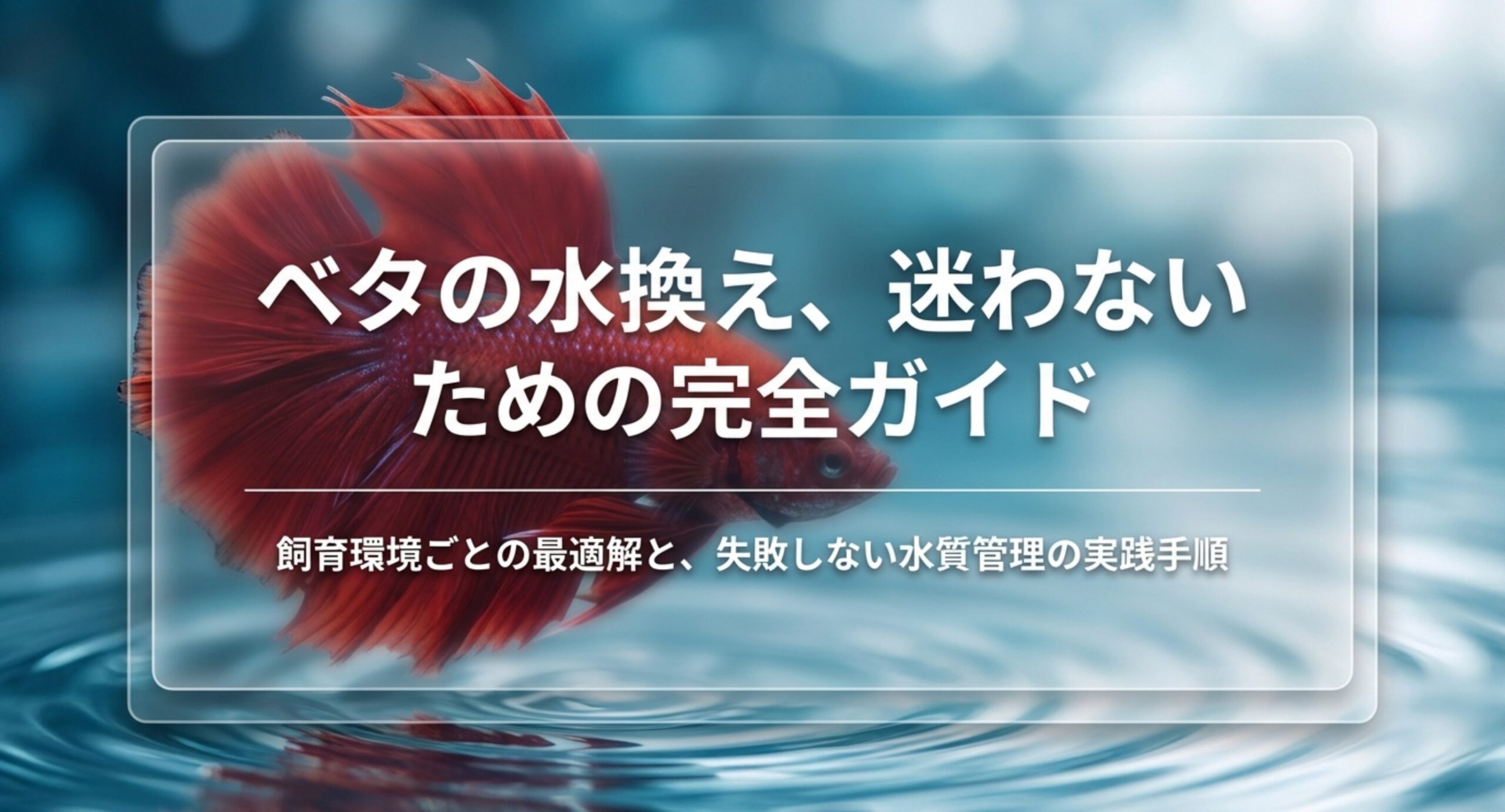 飼育環境別のベタの水換え頻度と失敗しない水質管理の手順を解説する記事の表紙画像