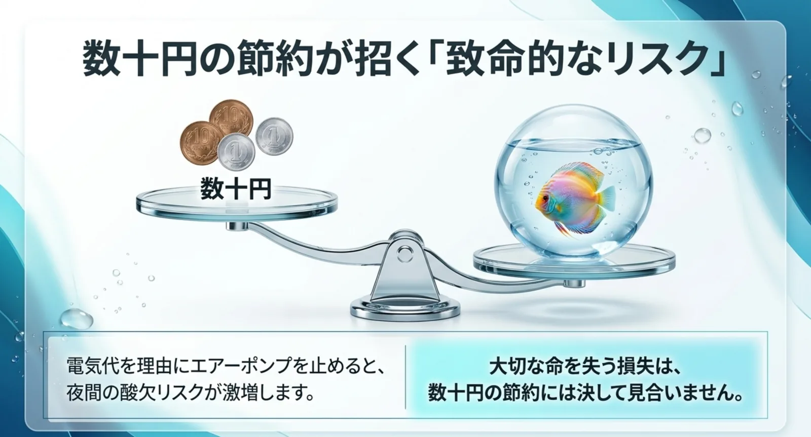数十円の節約と生体の命を天秤にかけた図解